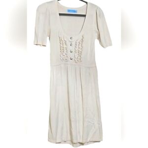 URCHIN silk blend cream shortsleeve sweater dress cream. Size medium.